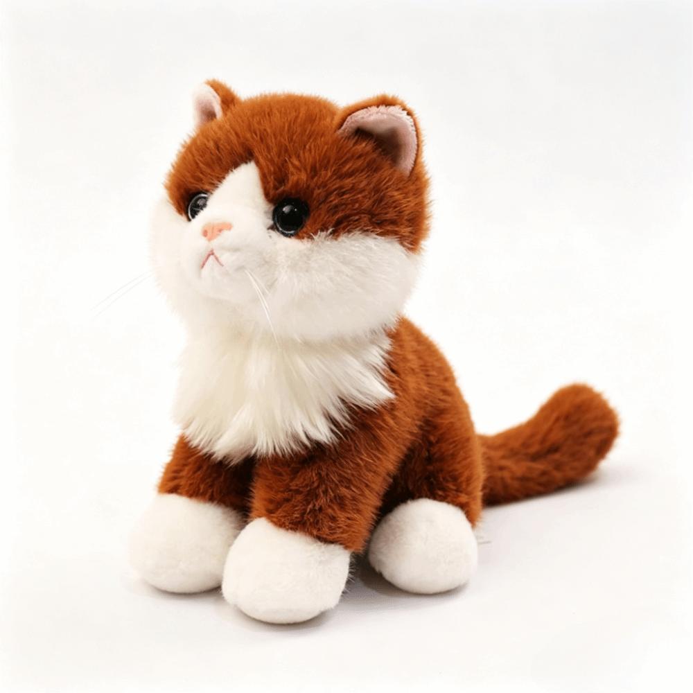 Soft Plush Stuffed Animal Cat Fluffy Plush Cat Toy Sitting Cat Simulation Cat Doll Sofa Decor