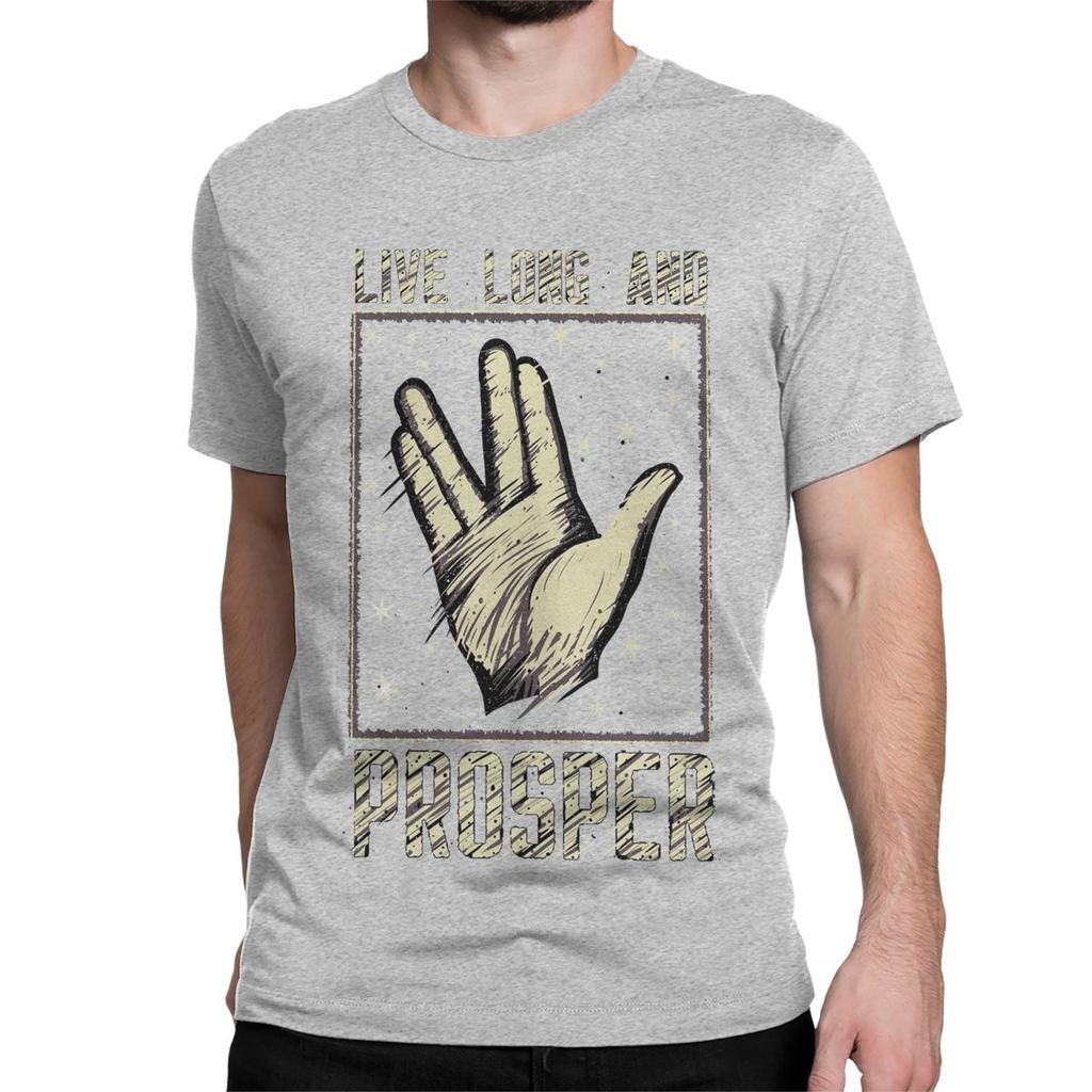 Lebe lang und in Frieden Film Herren Damen T-Shirts StarTrek Vulkan Neuheit T-Shirts Kurzarm T-Shirt Reine Baumwolle Druck Kleidung