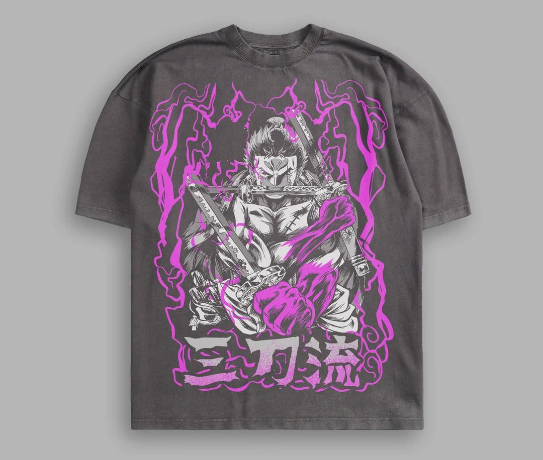 

One Piece T-Shirt Men Roronoa Zoro Three Sword Style Ashura Anime Graphic Short Sleeve Oversized Streetwear Loose Fit Anime Tee S разноцветный