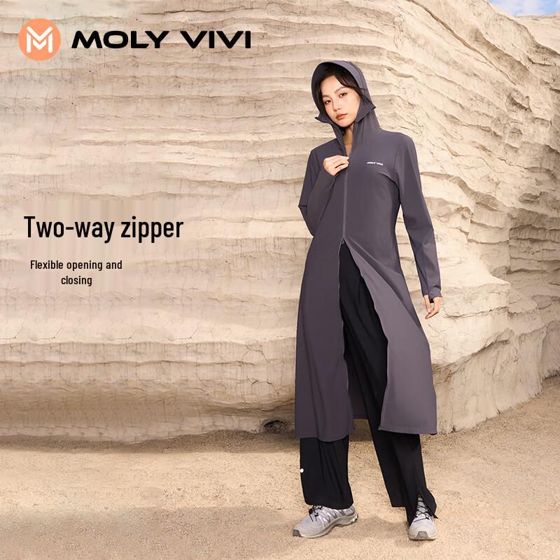 MOLY VIVI Women s Ice Silk Lightweight Long UV Protection Hoodie L(165/88A)