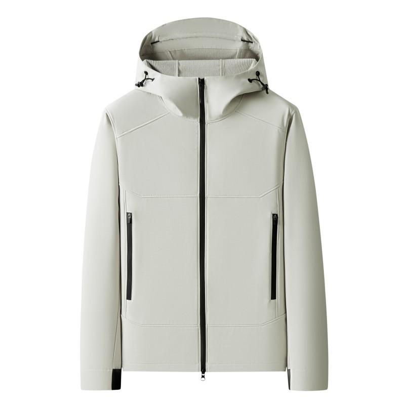Men's Windproof Hooded Rain Jacket - Easy Care, Wrinkle Resistant, Durable Autumn Sport Outerwear
