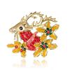 2021 New Year Christmas Brooch Flower Wreath Xmas Tree Bells Elk Enamel Brooches Pins For Women Men Fine Jewelry Christmas Gifts