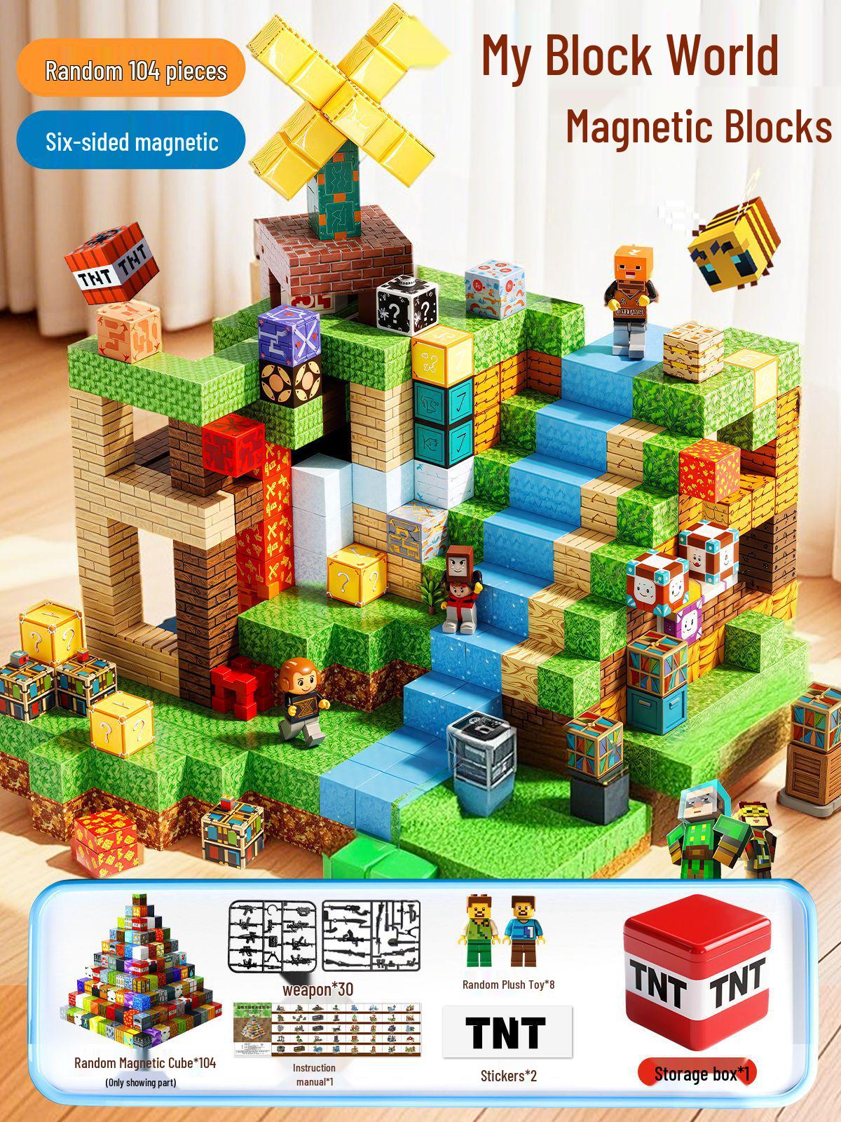 

Мій Світ Магнітний Куб Набір: Навчальні будівельні блоки для дітей