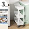 Mobile Bookshelf Storage Rack Multi-layer Bathroom Shelves Household Snacks Storage Rack Storage Trolley Household Accessories
