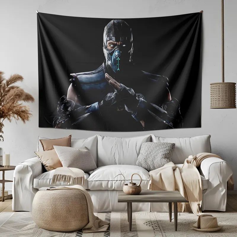 Tapestry fighting game Mortal Kombat Scorpion 75x100 чёрный