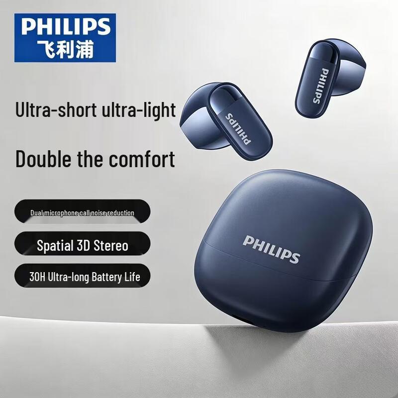 Philips TAT2169 True Wireless Half In-Ear Bluetooth Earbuds with Noise Cancellation