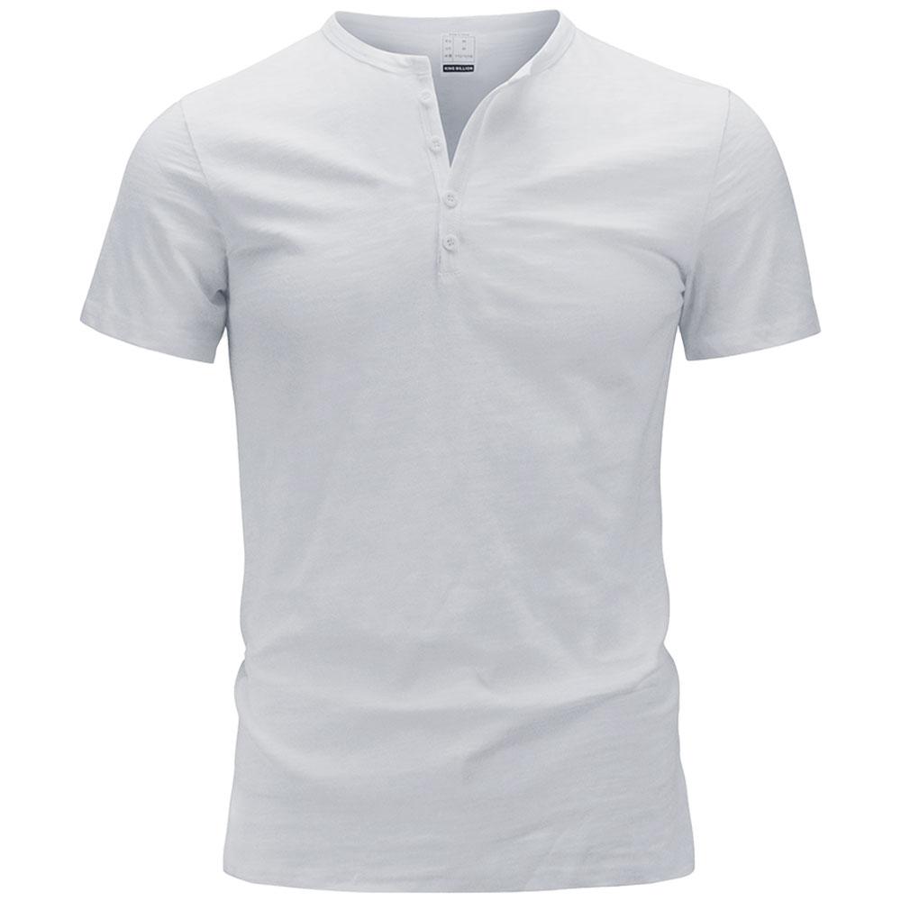 Herrenhemden Henry Rundhals-Baumwoll-Kurzarm-T-Shirt Herren-T-Shirt Lässiges, solides PoIo-Shirt