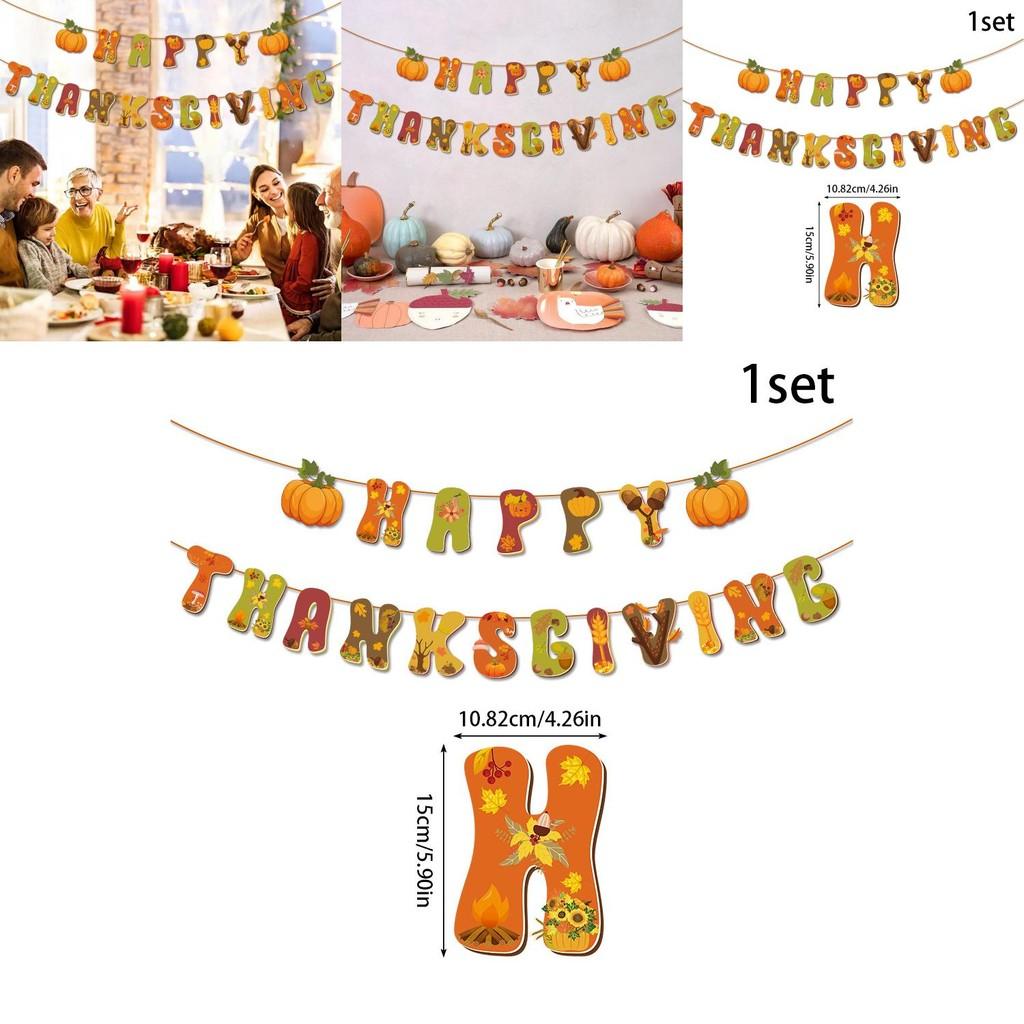 Harvest Thanksgiving Paper Flags With 19 Letters For Fall Event And Venue Decoration