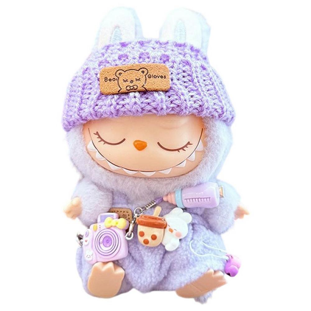 17cm Doll Clothes Set with Overalls/Hat/Camera Pendant Figures Outfit Replacement Clothes (No Doll)