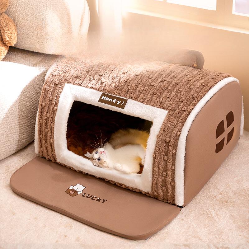 Three-dimensional Arc House Dog House Cat House Winter Warm House Dog Bed Cat House Closed Small and Medium-sized Dog Pet House