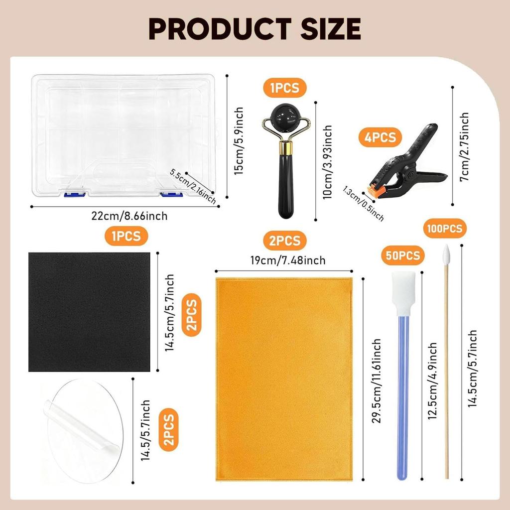 PEWETE Trading Card Cleaning Kit 162-Point Collector's Restoration Tool Roller Card Care Accessories Pack Card Flattening Suede Towel Cotton Swab