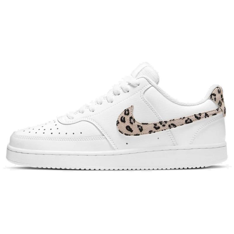 Nike Court Vision Low Leopard Swoosh White Women's  DD9665-100