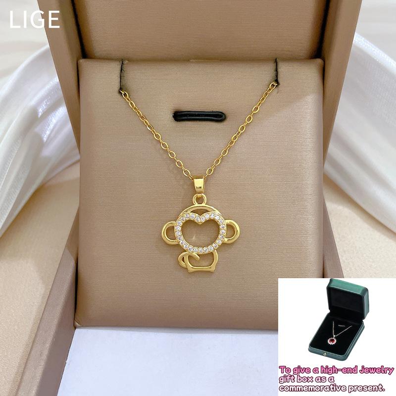 

Wukong Wukong Full Diamond Light Luxury Temperament Gorgeous Full Diamond Necklace Female Versatile Clavicle Chain