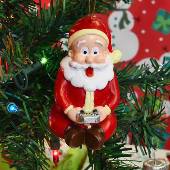 Santa Butt Ornament Funny Resin Santa Claus Christmas Ornament Naughty Christmas Tree Hanging Decoration for Holiday Tree Home Decor
