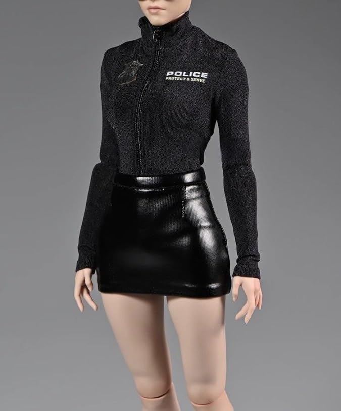 

[TOYBARJAPAN] 16 scale action figure compatible with TBLeague body SUPER special offer fashion beautiful girl female police style black long sleeve