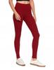 Women's High Waist Ribbed Leggings Fashionable Sporty MORAJ S/M WINE RED