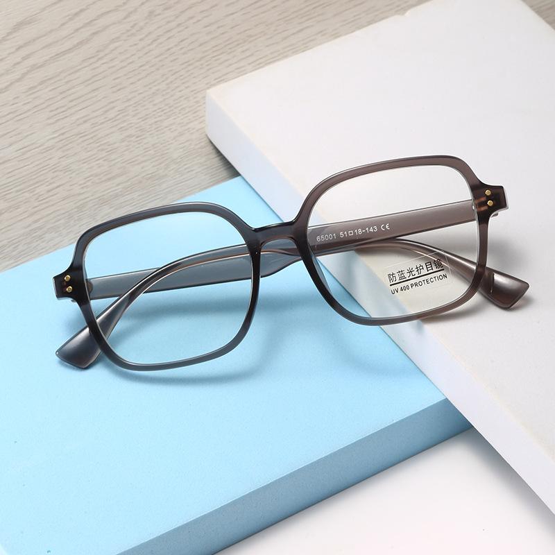 Square Anti-Blue Glasses, Large Frame Men'S And Women'S Glasses Frames Can Be Equipped With Myopia Flat Glasses