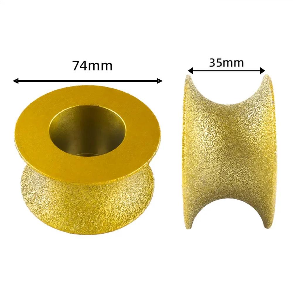 1PC 74 X 20mm Dry Vacuum Brazed Profile Grinding Disc Wheel Bullnose Edge Abrasive For Grinder Grinding Wheel Marble Edging Disc