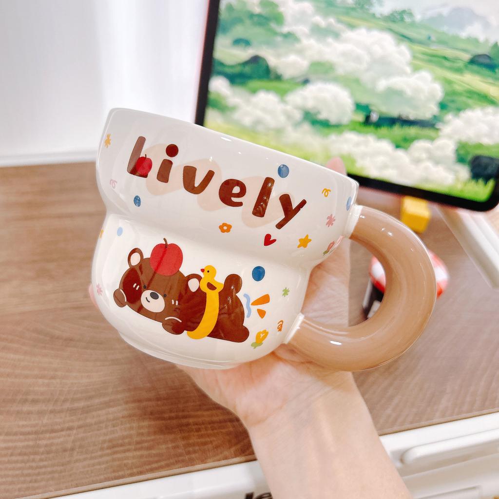Cute Cartoon Milk Cup Couple Home Breakfast Coffee Cup Breakfast Mug Mug Ceramic Cup Souvenir