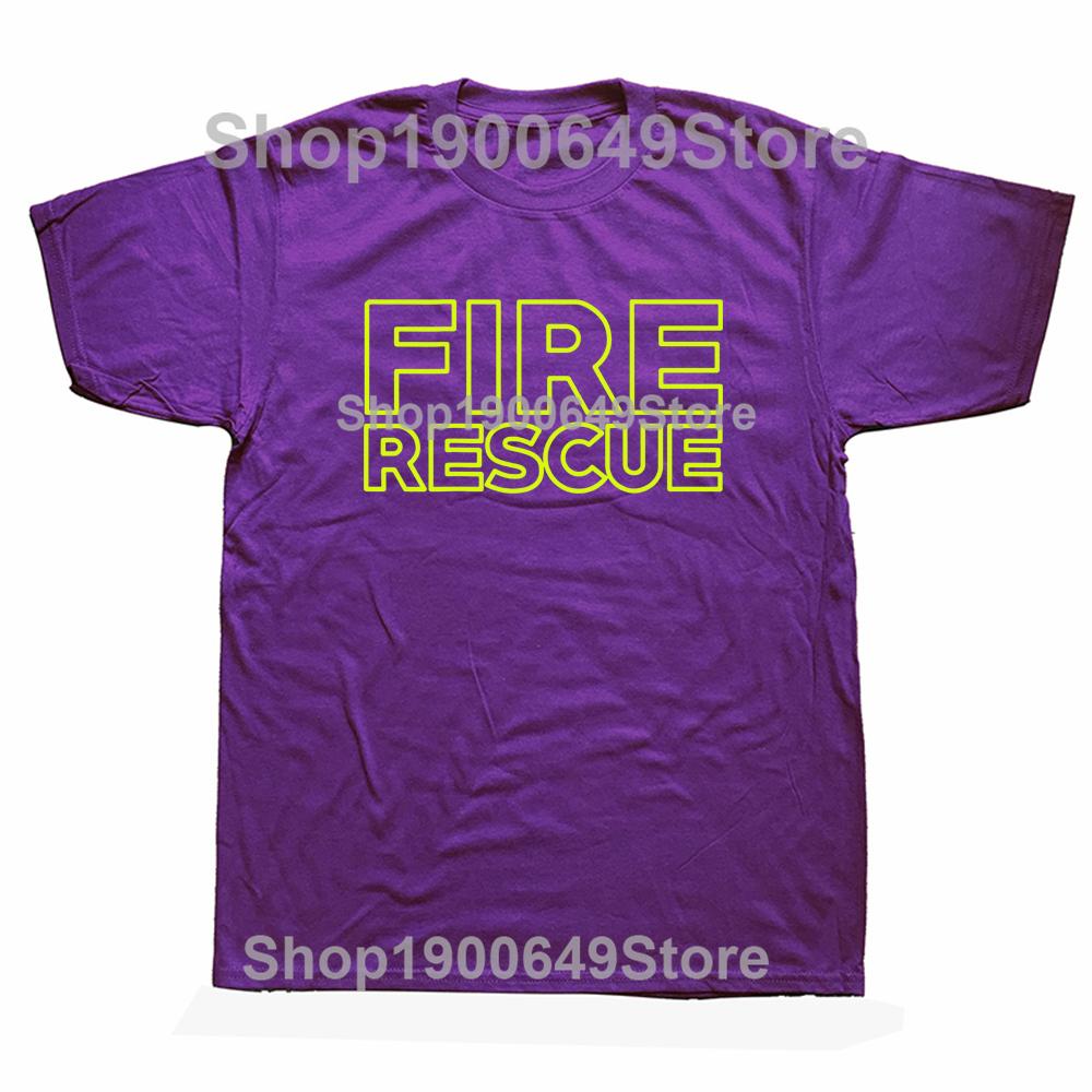 Funny Fire Rescue Fireman Firefighter T Shirts Graphic Cotton Streetwear Short Sleeve Birthday Gifts Summer Style Tshirt Men