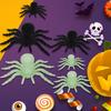 Halloween Plüschspinne, fluoreszierende Spinne, schwarze Spinne, Szenendekorationsrequisiten, Spukhaus Streichgeschenke