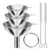5Pcs Metal Stainless Steel Funnel, Large Small Funnel Set Of 3, Food Grade Mini Funnels For Kitchen