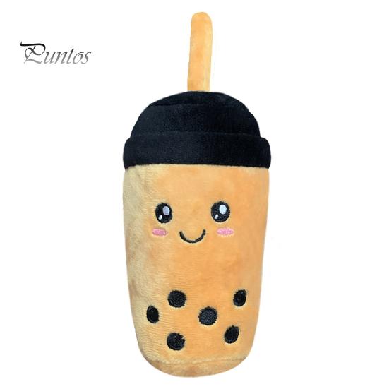 Plush Milk Tea Pet Toy Built-in Sound Bite-resistant Pet Doll Stress Relieve Teeth-grinding Interactive Dog Chew
