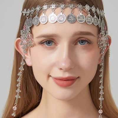 Retro Tassel Coin Forehead Headband Boho Hair Accessory for Women Unique Personality