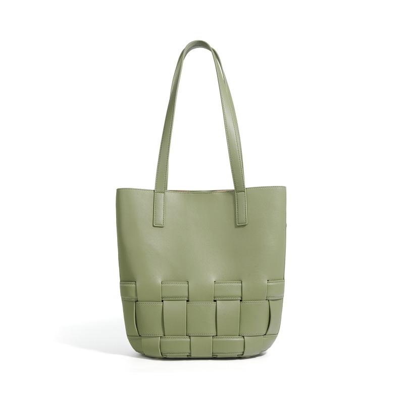 New Leather Women's Bag, Bucket Bag, Niche Woven Design, High-end Sense, Large-capacity Commuting Handbag Bag.