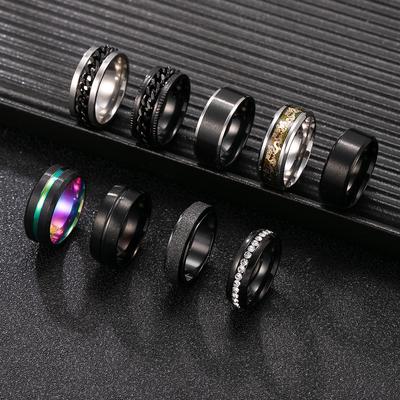 Titanium Steel Jewelry8mm Matte Stainless Steel Ring Men's Trendy Fashion Stainless Steel Ring Wholesale Factory