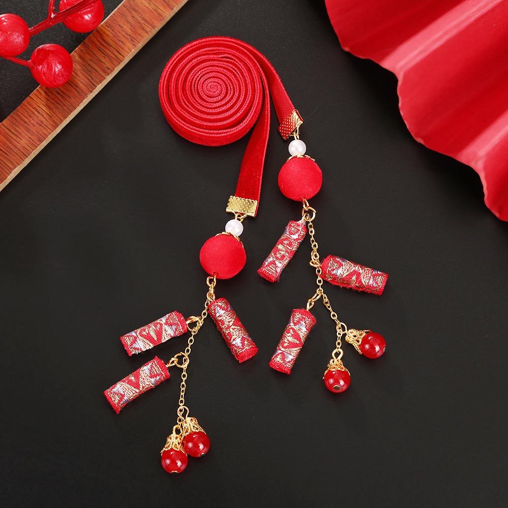 Bell New Year Hair Rope Butterfly Chinese Long Hairband Cute Girls Ribbon Head Rope  Party