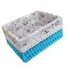 Woven Storage Basket Rural Fabric Wving   Desktop Storage Basket for Organizing Shelves Bedroom Bathroom Medium Size 22x16x10cm