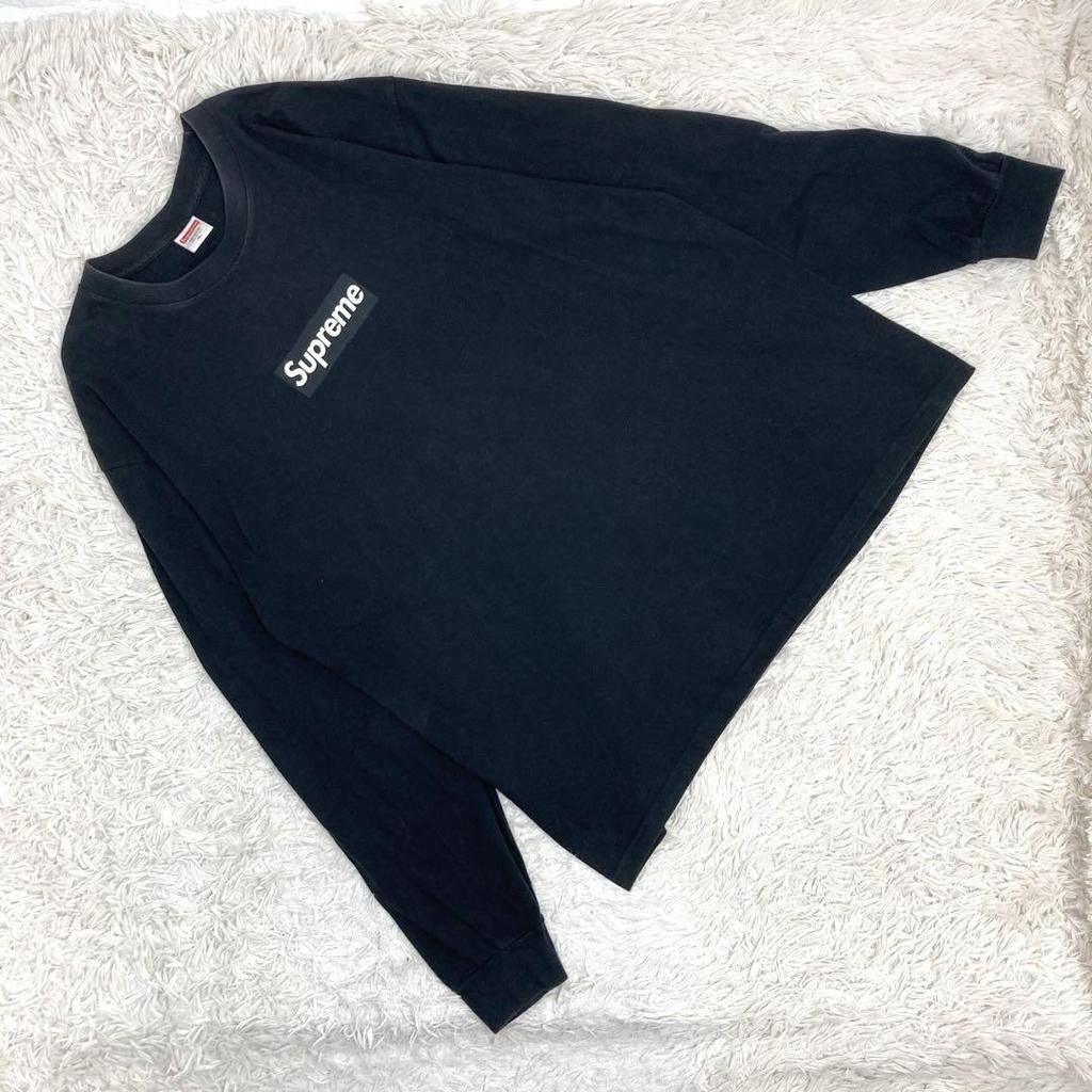 [USED] Rare XL Supreme Box Logo Long Sleeve T-Shirt (Black) worn by BTS Jungkook