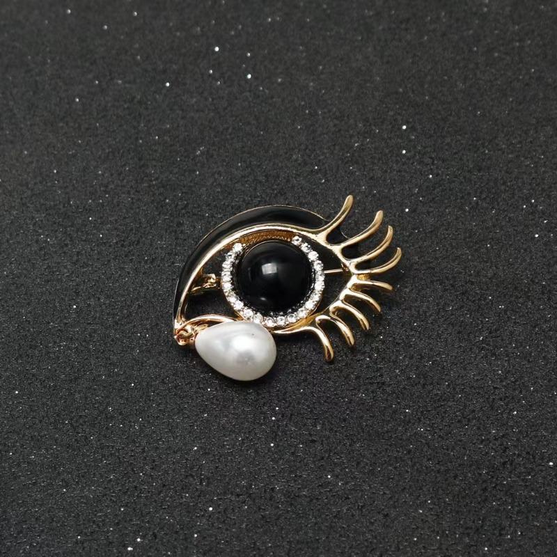 Brooches For Women Rhinestone Enamel Eyes Office Causal Brooch Pins Gifts Waterdrop Crystal Eyes
