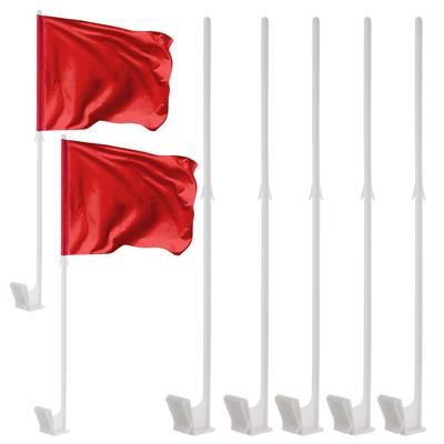12 Piezas Soporte para Asta de Bandera Rejillas para Ventana de Vehículo Los Coches Soporte con Clip Astas de Bandera de Apoyo a la Nación Mini Banderas Americanas Logotipo