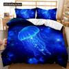 Jellyfish Duvet Cover Set Jellyfish Printed Comforter Cover For Teens Kids Ocean Theme Bedspread Sea Coral Polyester Quilt Cover