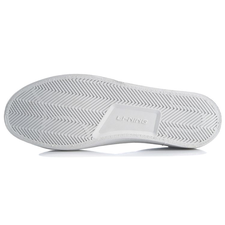 Li Ning Vulc Synthetic Leather Fashion Versatile Non-Slip Wear-Resistant Shock Absorbing Low-Top Skate Shoes Men sneaker White AGCQ055-2