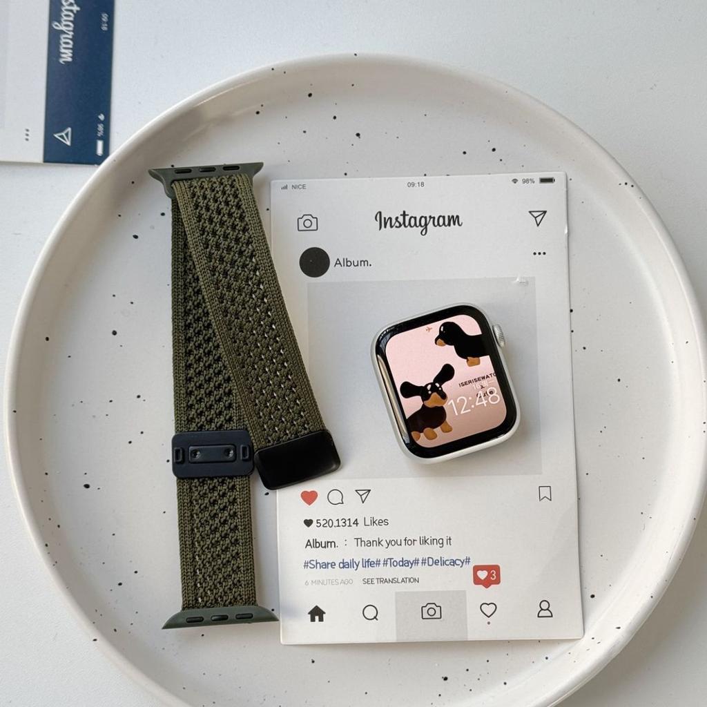 Watch Strap for Apple Watch 10 Ultra-Double Loop Woven Breathable Nylon Watch Band Magnetic Buckle for iWatch 10/9/8/7/6/5/4/3/2/1/SE/Ultra2 49mm 45mm