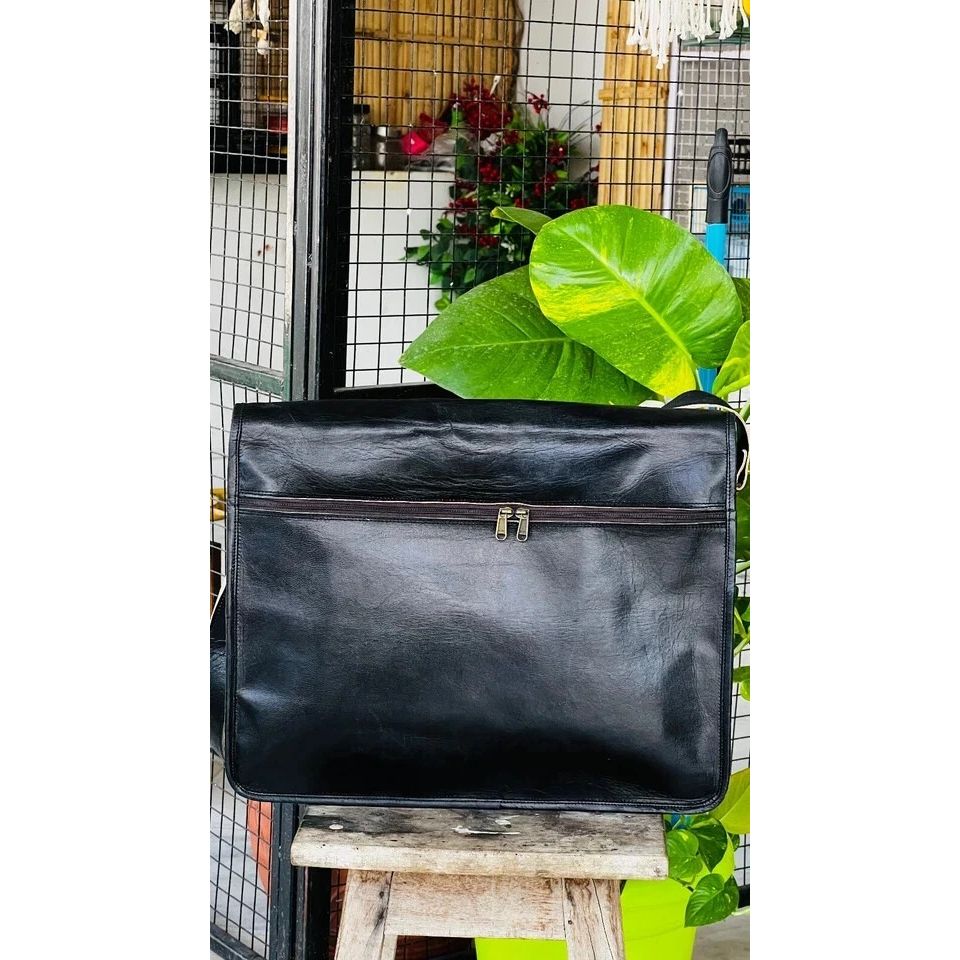 Vintage First Choice Leather Laptop Messenger Handmade Briefcase Bag Satchel