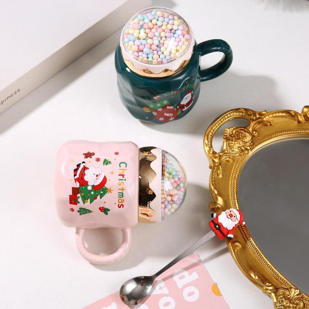 Grenzüberschreitendes Weihnachts-Keramikbecher-Geschenkset - Hochwertiges Souvenir für Heiligabend