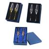 Crystal Inlaid Champagne Glasses 2pcs Gift Box with and Diamonds Creative Champagne Glasses with Diamonds