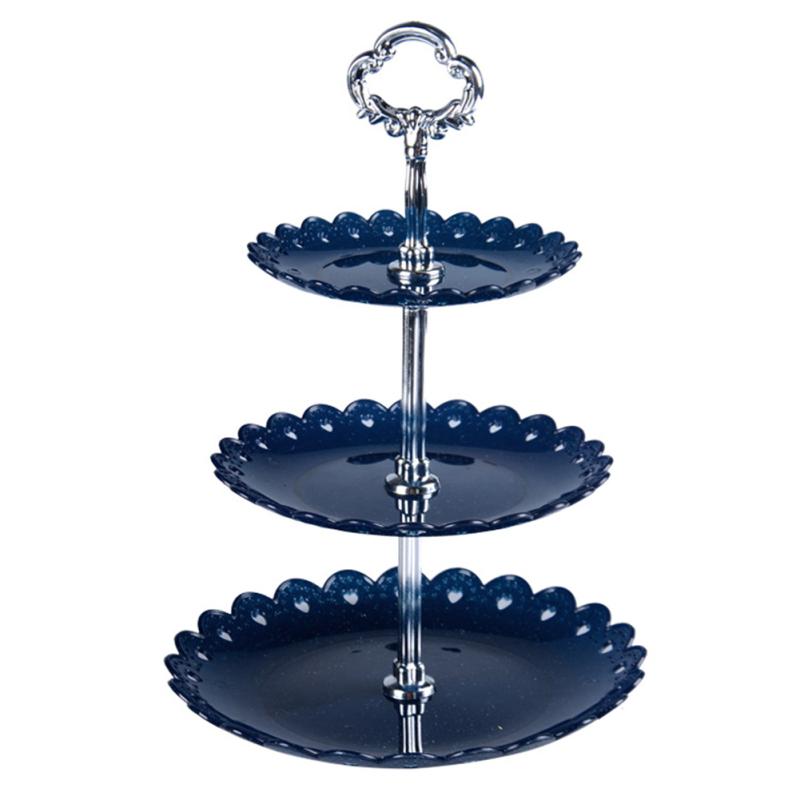 3 Layers Vegetable Fruits Plate Cake Dessert Stand for Wedding Birthday Party