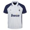 Polo a maniche corte strappata con logo di squadra vintage di Serie A a colori contrastanti, top sportivo casual traspirante a righe verticali da uomo e donna