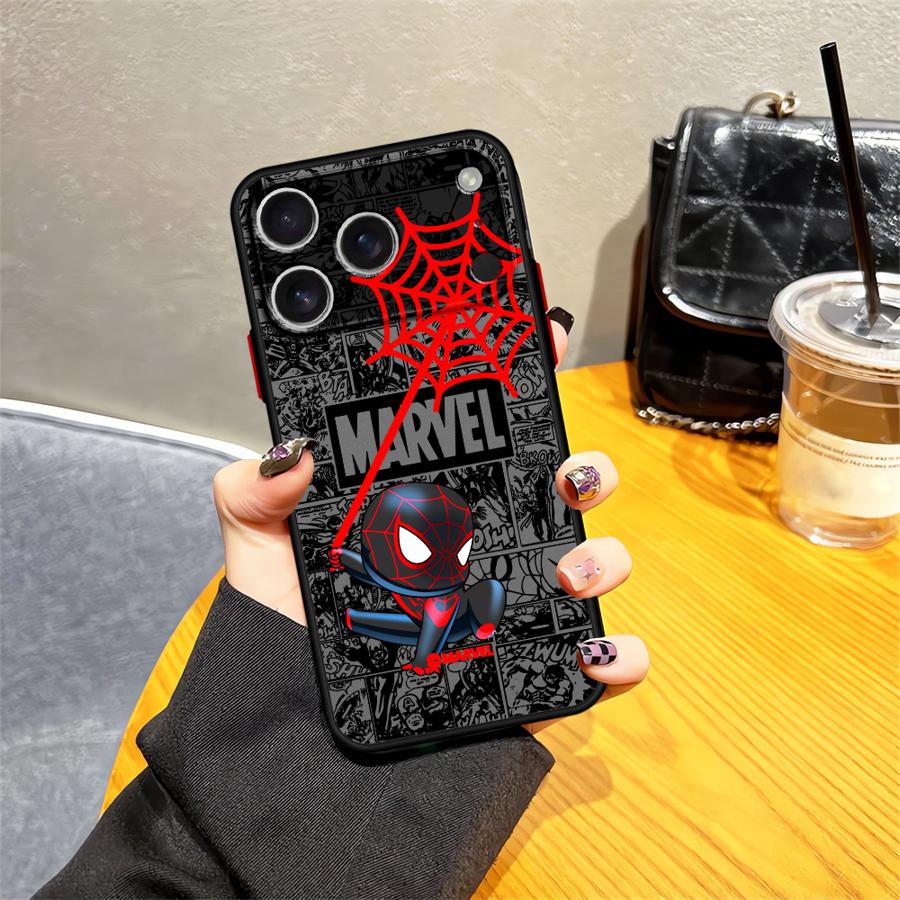Marvel Cute Spiderman Case for iPhone 17 Pro Max Air 15 XS XR 14 12 17e 11 7 8 SE 16 Plus 13 Mini Back Phone Cover