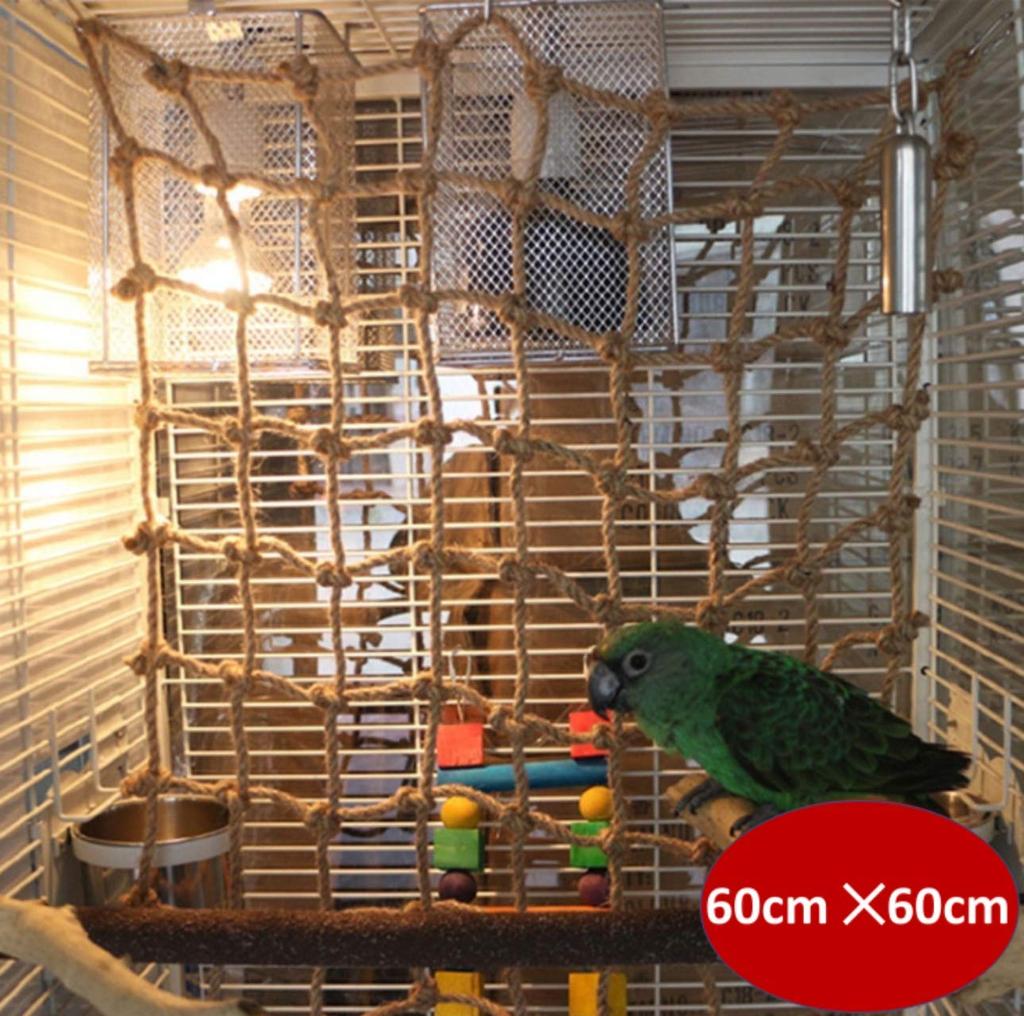 Heizi Parakeet Athletic Toy Net Playground Budgie Climbing Medium Parakeet Exercise Stress Relief Sparrow Parrot X (60cm 60cm)