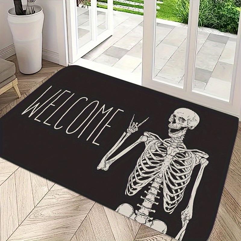 Totenkopf Fußmatte Lustige Halloween Totenkopf Willkommen Fußmatte, Wohnzimmer Küche Bodenmatte Zuhause Halloween Innen- und Außendekoration