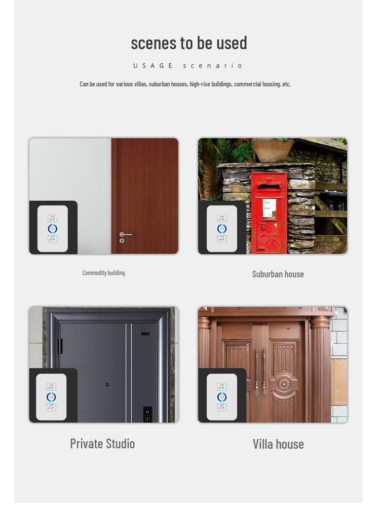 Smart Long-Range Wireless Doorbell for Elderly and Home Use with Music Alerts