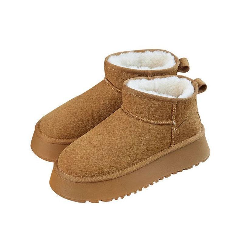 Thick-soled Snow Boots Women's New Women's Shoes Fleece Thickened Warm Non-slip Short Snow Shoes Cotton Shoes