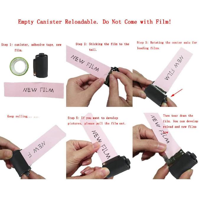 Reloadable Empty Canisters Cassettes Case Assorted for Kodak Fuji Agfa 135 35mm 36EXP Vintage Hand Roll Pan Film Negative