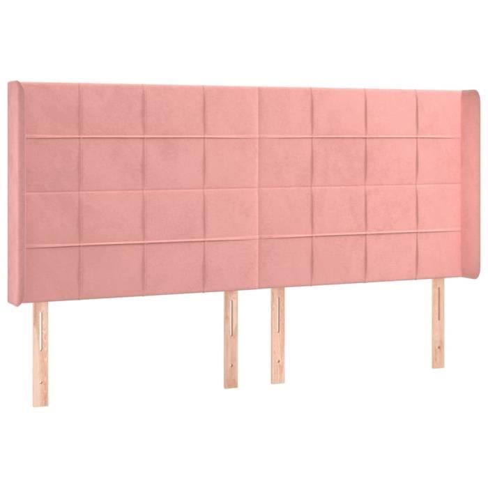 3119651 vidaXL Headboard with Ears Pink 203x16x118-128 Cm Velvet